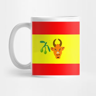 Sporty Spanish Design on White Background Mug